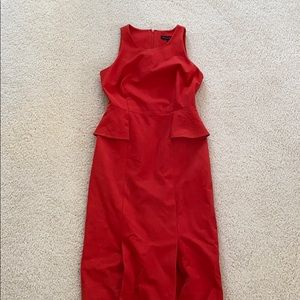 Red midi dress
